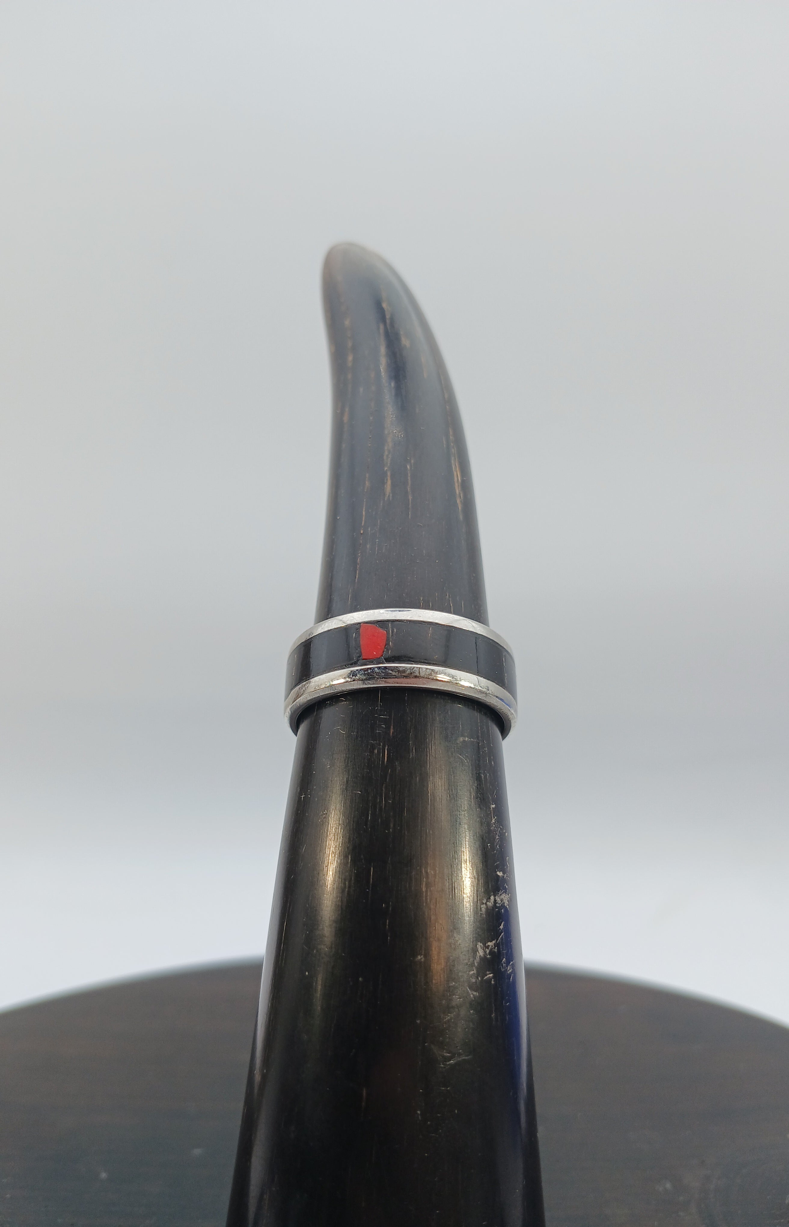 Ring aus Edelstahl mit Intarsien