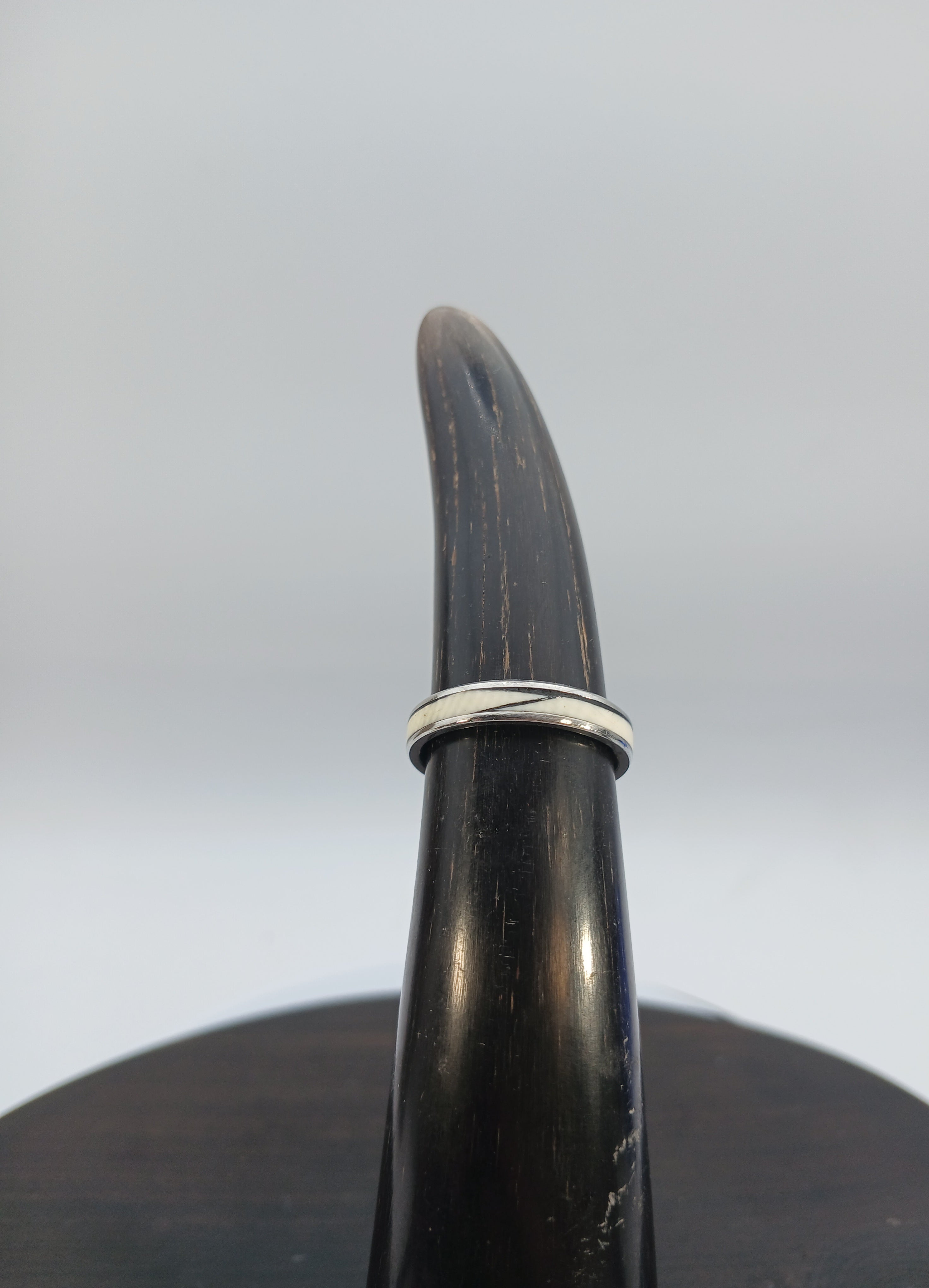 Ring aus Edelstahl mit Intarsien
